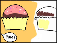 Sweets - Cupcake Doodle Coloring Page